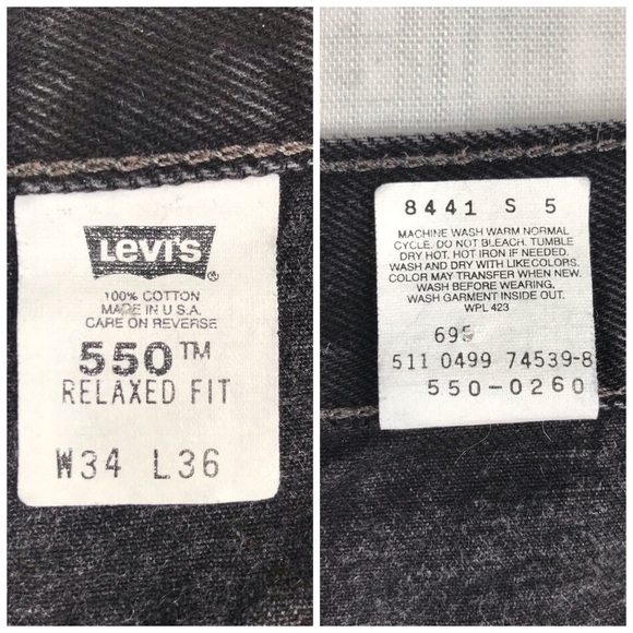 Vintage 90s Levis Mens 34x36 550 Black Jeans - Picture 8 of 14
